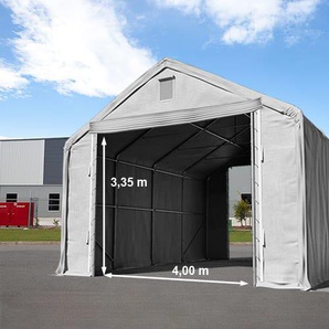 6x8m Zelthalle, PRIMEtex-Plane, grau, mit Statik (Betonuntergrund) - (48846)