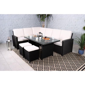 7-Sitzer Lounge-Set Croff aus Polyrattan mit Polster