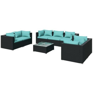7-Sitzer Lounge-Set Jewelean aus Polyrattan mit Polster