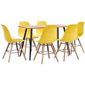 7-tlg. Essgruppe Kunststoff Gelb
