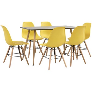 7-tlg. Essgruppe Kunststoff Gelb
