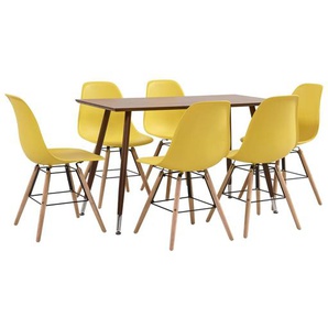 7-tlg. Essgruppe Kunststoff Gelb