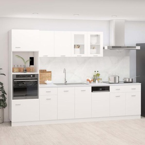 7-tlg. Küchenzeile Lyon Weiß Holzwerkstoff