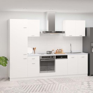 7-tlg. Küchenzeile Lyon Weiß Holzwerkstoff