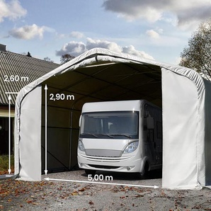 7x21m Zeltgarage, PVC-Plane, grau, ohne Statik - (99499)