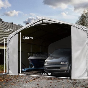 7x7m Zeltgarage, PVC-Plane, grau, ohne Statik - (99498)