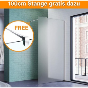 80x200cm Walk in Duschwand, nano esg 8mm Vollsatiniert Glas, Duschtrennwand Glaswand mit Stabilisator