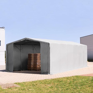 8x12m Zelthalle, PVC-Plane, grau, mit Statik (Erduntergrund) - (93945)