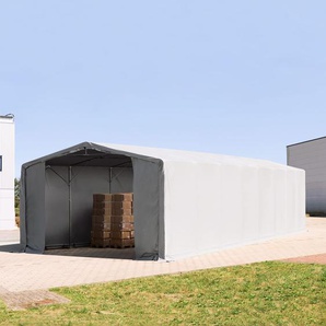 8x16m Zelthalle, PRIMEtex-Plane, grau, ohne Statik - (80025)