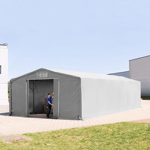 8x16m Zelthalle, PVC-Plane, grau, mit Statik (Erduntergrund) - (94311)