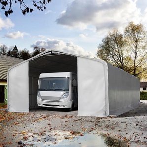 8x24m Zeltgarage, PVC-Plane, grau, ohne Statik - (99501)
