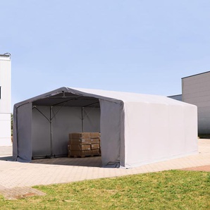 8x8m Zelthalle, PVC-Plane, grau, mit Statik (Betonuntergrund) - (94137)