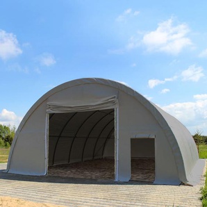 9,15x12m Rundbogenhalle, PRIMEtex-Plane, grau, mit Statik - (379011)