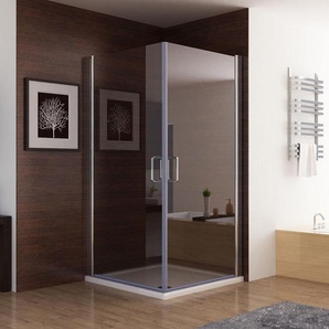 90 x 80 x 195cm Miqu Duschkabine Dusche Duschwand 180° Schwingtür Eckeinstieg nano Glas