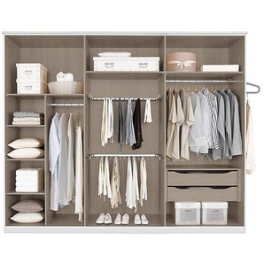 90er Wäscheeinteilung Rauch 90 x 147 x 48cm Beige Spanplatte, bedruckt & lackiert Kleiderstange: Stahl, vernickelt