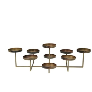 9er Kerzenhalter - gold - Metall - 50 cm - 14,5 cm - cm 30,0 | Möbel Kraft