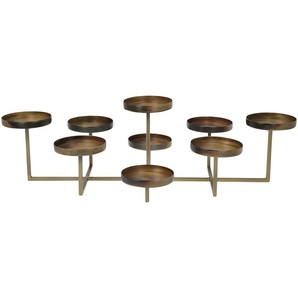 9er Kerzenhalter   ¦ gold ¦ Metall ¦ Maße (cm): B: 50 H: 14,5 T: 30.0