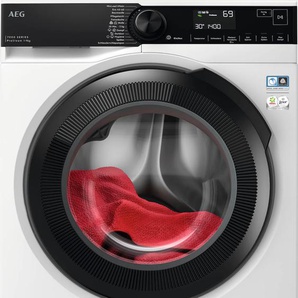 A (A bis G) AEG Waschmaschine LR7FA69FL Waschmaschinen ProSteam - Dampf-Programm für 96 % weniger Wasserverbrauch weiß Frontlader