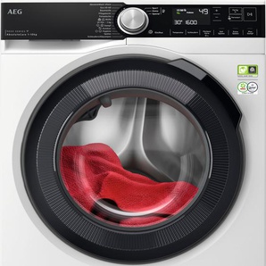 A (A bis G) AEG Waschmaschine LR9W80600 914501216 Waschmaschinen SoftWater - intergrierte Wasserenthärtung schützt die Textilien & Wifi weiß Frontlader