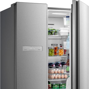A (A bis G) HANSEATIC Side-by-Side HSBS17590AI Kühlschränke silberfarben (edelstahl) Kühl-Gefrierkombinationen Bestseller