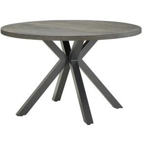 a casa mia Gartentisch rund in pflegeleichter Holzoptik Palermo ¦ grau ¦ Maße (cm): H: 75  Ø: 121.5