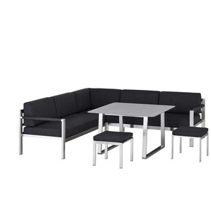 a casa mia Lounge-Gruppe Wales - schwarz - Materialmix | Möbel Kraft