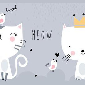A.S. CRÉATION Bordüre Meow Cats Tapeten Tapete Kinderzimmer Bordüre Katzen Grau Weiß Schwarz Gr. B/L: 0,16 m x 5 m, Rollen: 1 St., bunt (grau, weiß, schwarz) Kinderzimmer Bordüren