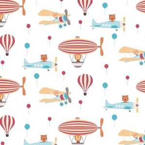 A.S. CRÉATION Vliestapete Little Love Tapeten Kinderzimmertapete Tapete Tier Bunt Rot Blau Gr. B/L: 0,53 m x 10,05 m, Rollen: 1 St., bunt (bunt, rot, blau) Kindertapeten
