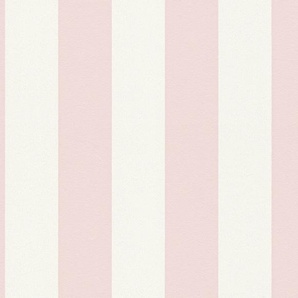 A.S. CRÉATION Vliestapete Trendwall Tapeten Tapete Streifen Gr. B/L: 0,53 m x 10,05 m, Rollen: 1 St., rosa (rosa, weiß) Vliestapeten