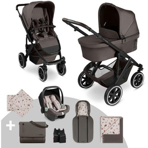 ABC Design Kinderwagenset Salsa 5 Air Starter Set - Teddy, Braun, Weiß, Sand, Textil, 14-teilig, 63x118x95.5 cm, EN 1888, UV 50+, Reach, ECE R 129