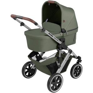 ABC Design Kombikinderwagen Salsa 4 Air, Olivgrün, Textil, 63x110 cm, EN 1888, UV 50+, Reach, Feststellbremse, Fußstütze abklappbar, Federung, kugelgelagerte Räder, Verdeckung abnehmbar, 5-Punkte-Gurt, für Babyschale geeignet, Griff in Lederoptik,