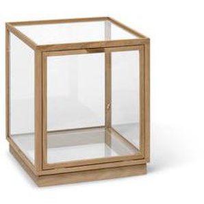 Ablage Miru glas holz natur / 40 x 40 x H 42 cm - Glas & Eiche - Ferm Living - Holz natur