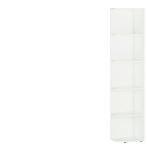 Abschlussregal Multiraumkonzept - weiß - Materialmix - 30 cm - 185 cm - cm 38,0 | Möbel Kraft