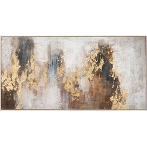 Abstrakte Farbkomposition mit Braun und Gold III Gerahmtes Gemälde Druck auf Leinwand