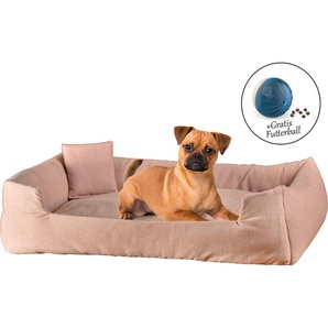 ABUKI Tierbett Blue Tierbetten LxBxH: 49x70x15 cm, inkl. Dekokissen, gratis Futterball Gr. B/H/L: 70 cm x 15 cm x 49 cm, rosa (rose) Hundebetten -decken