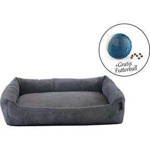ABUKI Tierbett Corvi Tierbetten LxBxH: 49x70x15 cm, gratis Futterball Gr. B/H/L: 70 cm x 15 cm x 49 cm, grau (anthrazit) Hundebetten -decken