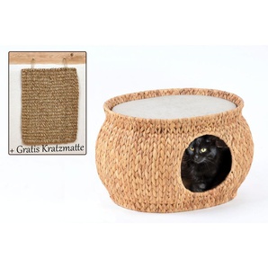 ABUKI Tierkorb Casa Tierbetten LxBxH: 50x40x30 cm, gratis Kratzmatte Gr. B/H/L: 40 cm x 30 cm x 50 cm, beige Katzenkörbe -kissen