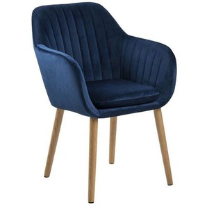 AC Design Emilia Armlehnstuhl 57x61x83cm Dunkelblau/Eiche