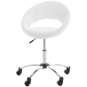 AC Design Plump Bürostuhl 60x53x89cm Lederlook Weiß/Chrom