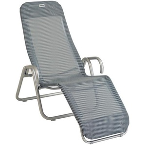 Acamp Sonnenliege, Grau, Metall, Textil, 52x39x137 cm, wetterbeständig, UV-beständig, lichtecht, klappbar, Gartenmöbel, Gartenliegen