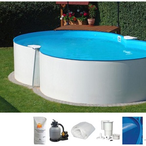 Achtformpool CLEAR POOL Schwimmbecken Gr. B/H/L: Breite 300 cm x Höhe 120 cm x Länge 470 cm, 13000 l, weiß Achtformpools 4,7x3x1,2 m inkl. Sicherheitsleiter