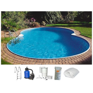 Achtformpool CLEAR POOL Standard Schwimmbecken Gr. B/H/L: Breite 350 cm x Höhe 120 cm x Länge 540 cm, 18000 l, weiß Achtformpools 350x540x120 cm für den Volleinbau