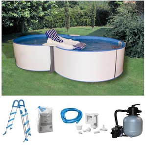 Achtformpool MY POOL BWT Schwimmbecken Gr. B/H/L: Breite 250 cm x Höhe 110 cm x Länge 432 cm, 10000 l, weiß Achtformpools 5-tlg., BxLxH: 250x432x110 cm