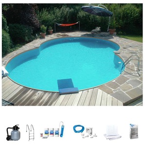Achtformpool MY POOL BWT Schwimmbecken Gr. B/H/L: Breite 320 cm x Höhe 120 cm x Länge 525 cm, 16000 l, beige (weiß, sand) Achtformpools BxLxH: 320x525x120 cm