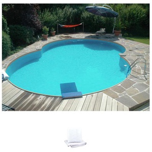 Achtformpool MY POOL BWT Schwimmbecken Gr. B/H/L: Breite 320 cm x Höhe 150 cm x Länge 525 cm, 21000 l, beige (weiß, sand) Achtformpools BxLxH: 320x525x150 cm