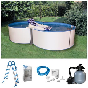 Achtformpool MY POOL BWT Schwimmbecken Gr. B/H/L: Breite 360 cm x Höhe 120 cm x Länge 625 cm, 21000 l, weiß Achtformpools 5-tlg., BxLxH: 360x625x120 cm