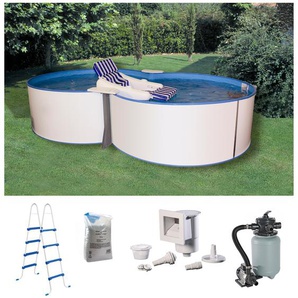 Achtformpool MYPOOL Schwimmbecken Gr. B/H/L: Breite 300 cm x Höhe 110 cm x Länge 470 cm, 12000 l, weiß Achtformpools 5-tlg., BxLxH: 300x470x110 cm