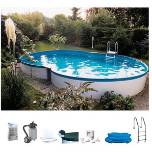 Achtformpool MYPOOL Schwimmbecken Gr. B/H/L: Breite 300 cm x Höhe 120 cm x Länge 470 cm, 14 l, weiß Achtformpools BxLxH: 300 x 470 120 cm