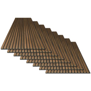 ACOUS Schallschutzpaneel acous PROFESSIONAL Eiche Paneele 15 Echtholz-Dekoleisten mit schwarzem 8 mm Filz-Akustikträger Gr. (8 tlg.), braun (eiche rustikal) Verblendsteine Paneele