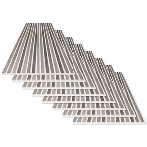 ACOUS Schallschutzpaneel acous PROFESSIONAL Eiche Paneele 15 Echtholz-Dekoleisten mit schwarzem 8 mm Filz-Akustikträger Gr. (8 tlg.), grau (eiche grau) Verblendsteine Paneele